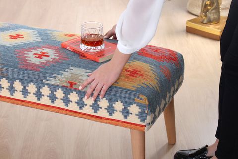 BESHİR KİLİM BENCH PUF, MAVİ