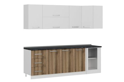 MİNAR 240CM KÖŞE MUTFAK DOLABI BEYAZ DORE K240D3