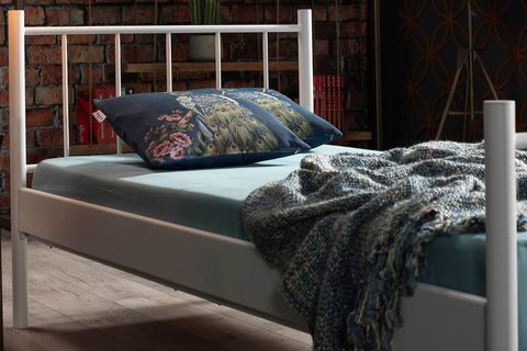 FALEZ METAL KARYOLA, BEYAZ, 90X190