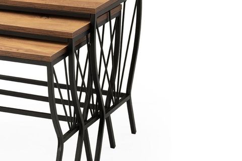 CENOVE ZİGON SEHPA, SİYAH, DİŞ BUDAK