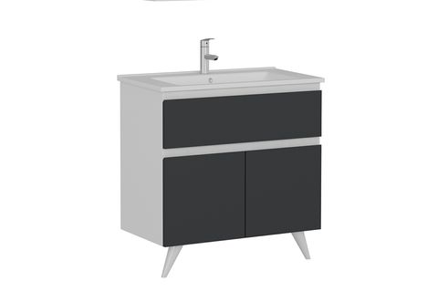 NİKA BANYO DOLABI ALT 100CM AY2K1Ç ETJ BEYAZ ANTRASİT