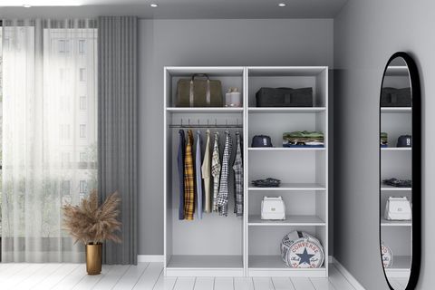 SANDAL GARDIROP, 4 KAPAKLI 5 RAFLI, GARDIRO, BEYAZ, 140CM