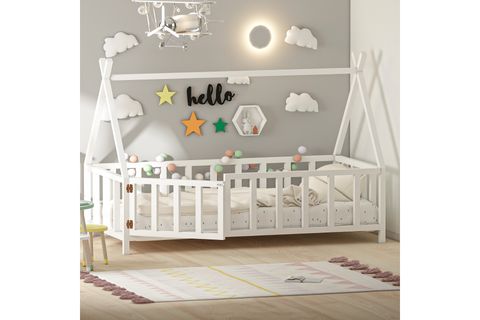 GİVAYO WOOD'S JOY MONTESSORİ KARYOLA, BEYAZ, 100X200