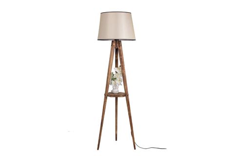 BARSTALL TRAY TABLE FLOOR LAMP, 160 CM, WALNUT, UK