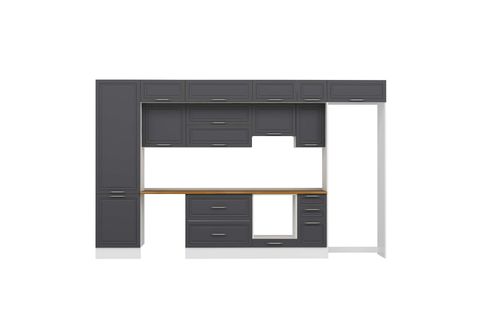 ALVİNKA 390X240 CM KLASİK MEBRAN MUTFAK DOLABI, MBB E90B60S40 1 MEBRAN ANTRASİT SUNTALAM