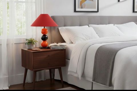 ZEN EL YAPIMI MASİF ABAJUR, KIRMIZI