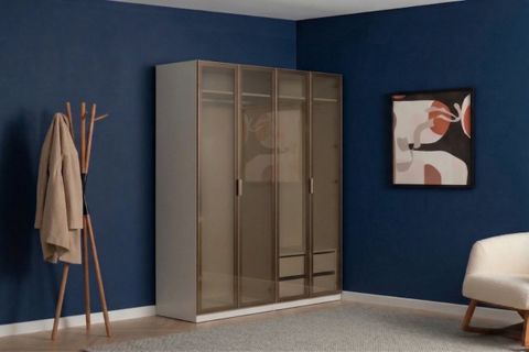 LUNA NOX GARDIROP, BRONZ REFLEKTE CAM, 4 KAPAKLI