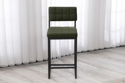 RİVA BAR MUTFAK SANDALYESİ, SİYAH AYAKLI, YEŞİL