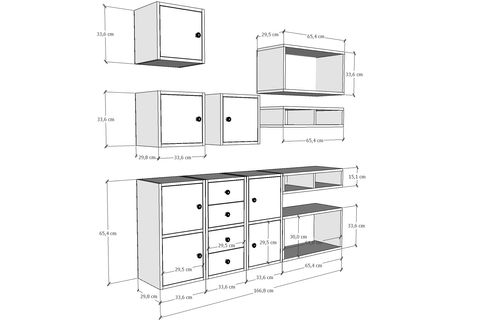 BK ÇOK AMAÇLI DOLAP, 7 KAPAK 4 ÇEKMECELİ RAFLI, KBR
