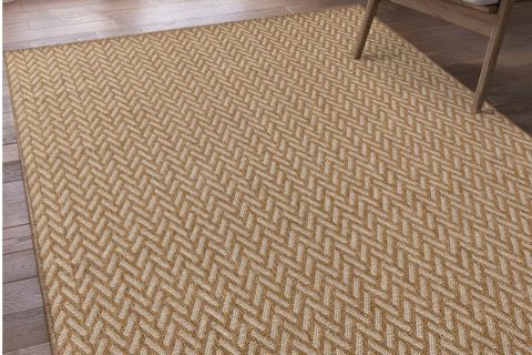 PERA HALI KARAMEL VE EKRU ZİKZAK SİSAL DOKULU HALI FM01W 60X90 CM