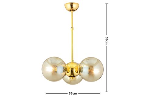 APLİQA NOVENTO ÜÇLÜ AVİZE, GOLD