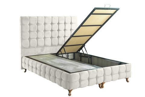 DUKE LUX BAZA BAŞLIK VE YATAK SETİ, BEYAZ, 120X200