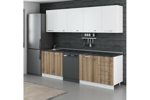 MİNAR 255 CM MUTFAK DOLABI BEYAZ DORE 255 D9