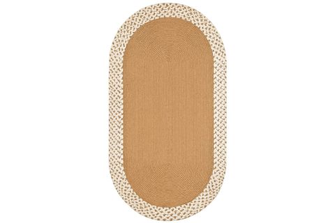 RİXO ÇİFT TARAFLI JÜT KAHVE-KREM OVAL HALI, 80X150