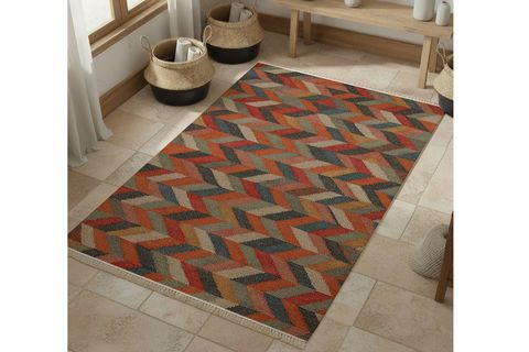 RENKLİ ZİGZAK DOKUMA TABAN HALI, 524 YNG, 100X150 CM