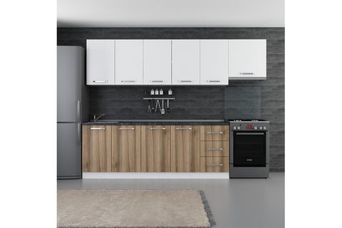 MİNAR ATLANTİS 285 CM MUTFAK DOLABI BEYAZ DORE 285-D7