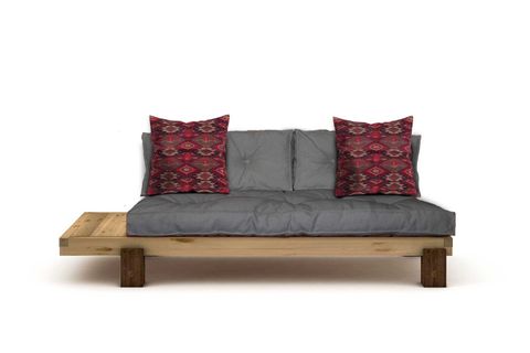 WOODESK ARİN MASİF AHŞAP SEDİR, NATURAL-GRİ RENK