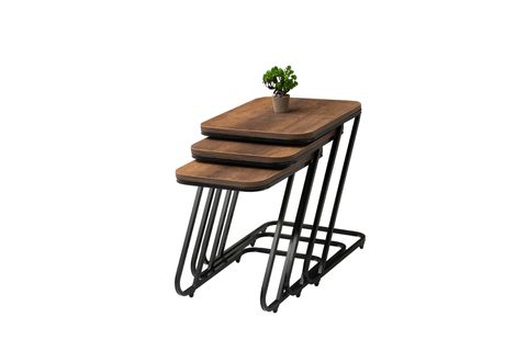 PARİS ZİGON SEHPA, SİYAH, CEVİZ