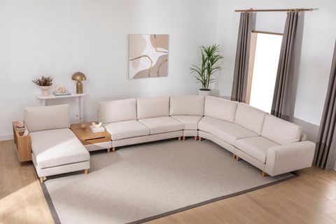 MERLİN KENDİ SETİNİ YARAT, KREM ŞÖNİL, NATUREL AYAK, SHOWROOMDAN KUMAŞ DEĞİŞİMLİ