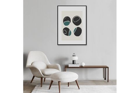 NORMMADE PEBBLES  TABLO, SİYAH ÇERÇEVE, 13X18