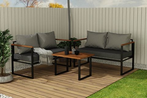 WOODESK NATURE İKİLİ BAHÇE TAKIMI, GRİ, CPT5508-130