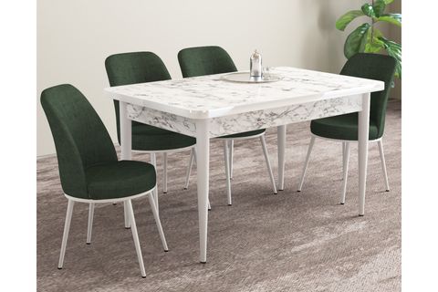 LİFE MUTFAK MASA TAKIMI 4457, 4 SANDALYE BEYAZ, 70X110