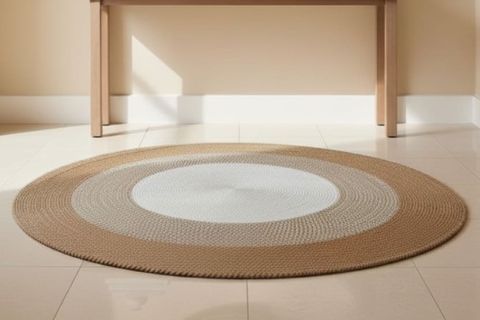 ORBITA YUVARLAK JÜT HALI, BEYAZ NATURAL, 100 CM