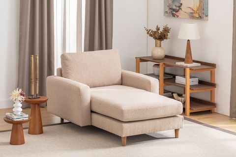 MERLİN DAYBED, İNCE KOL, NATUREL AYAK, RECYCLED KUMAŞ, CAPPUCİNO