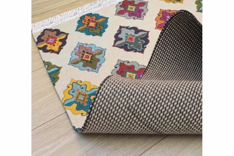 ELSE OTANTİK ŞÖNİL DESEN YIKANABİLİR DEKORATİF PÜSKÜLLÜ KİLİM HALI SONIL13 120X180