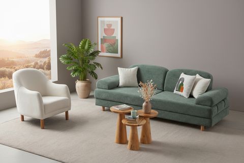 ATHENS YATAKLI SANDIKLI KOLTUK TAKIMI, YEŞİL