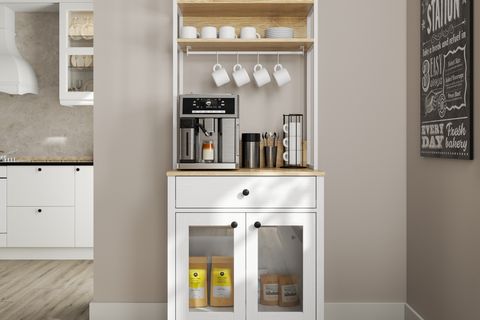 LUMERA KAHVE KÖŞESİ AİRFRY DOLABI, 2 KAPAKLI 1 ÇEKMECELİ, BEYAZ