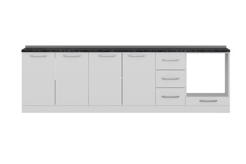 MİNAR 280 CM MUTFAK DOLABI BEYAZ 280-B9-ALT MODÜL
