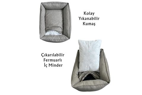 VANILLA KÖPEK YATAĞI KREM XL BEDEN 75X95X22