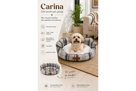 CARINA KÖPEK YATAĞI GRI XL BEDEN 80X94X20