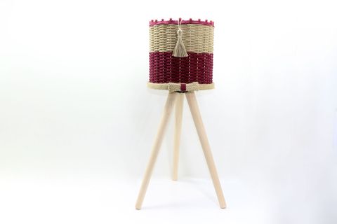 JÜT ÖRGÜ HASIR AHŞAP SAKSILIK, VİŞNE ÇÜRÜĞÜ, 46 CM