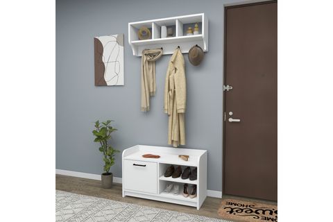 ARNETTİ ARZELA ASKILI RAFLI PORTMANTO, BEYAZ