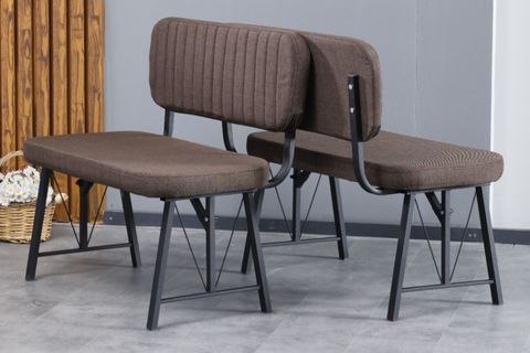 LAJMY BEYAZ SABİT MUTFAK MASA TAKIMI, 2 SIRTLI BENCH, KAHVERENGİ, 70X110
