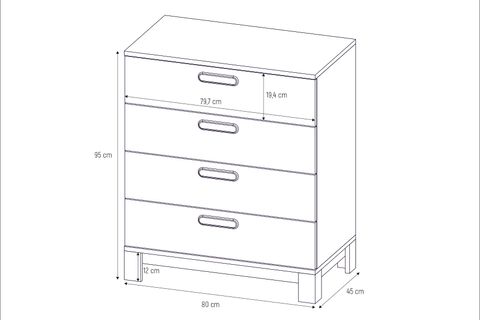 MOKİDO ÇEKMECELİ GENÇ ODASI TAKIMI, 3 KAPAKLI