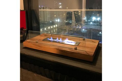 ROYAL BİOETHANOL DEKORATİF MASAÜSTÜ  ŞÖMİNE, KAHVERENGİ