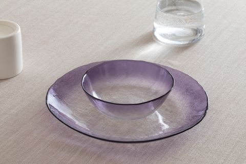 KİTCHEN ESSENTİALS ALTHEA CAM SERVİS TABAĞI 28 CM, MOR