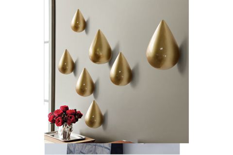 DAMLA ŞEKİL MODERN DUVAR DEKORU ASKILIK, GOLD