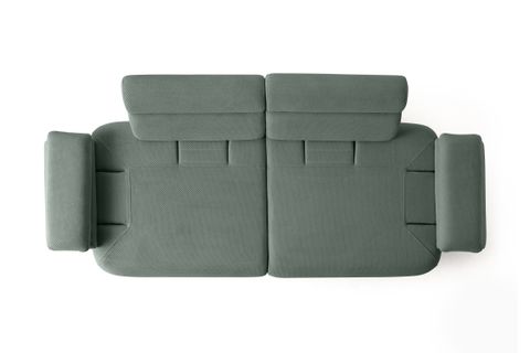 ALASKA SIRT MEKANIZMALI CEVIZ KASALI ÜÇLÜ KOLTUK, YEŞİL