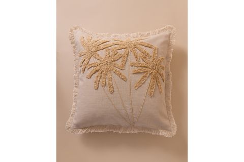 THE MİA BOHEM PALMİYE DESENLİ KIRLENT, BEJ 45X45 CM