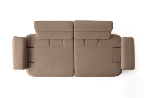 ALASKA SIRT MEKANIZMALI CEVIZ KASALI ÜÇLÜ KOLTUK, SÜTLÜ KAHVE