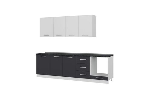 MİNAR DENİZ 270 CM MUTFAK DOLABI BEYAZ ANTRASİT 270-A3