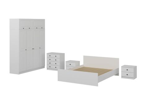 KALE210 YATAK ODASI TAKIMI, BEYAZ MEBRAN, 4 KAPAKLI, SET 74