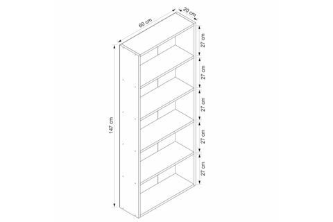 ADEL KİTAPLIK, BEYAZ, 4 RAFLI