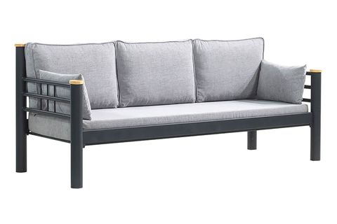 KAPPİS METAL SOFA SEDİR ÜÇLÜ KOLTUK, FÜME, 70X200