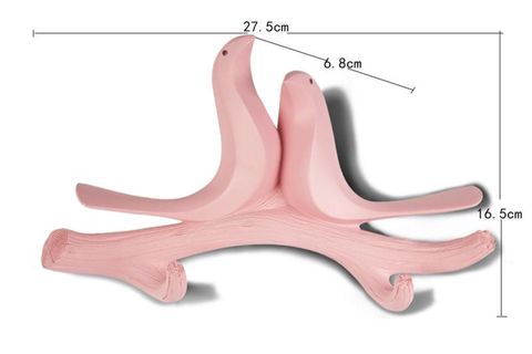 DAL ÜSTÜNDE İKİLİ KUŞ DEKOR ASKILIK, PEMBE