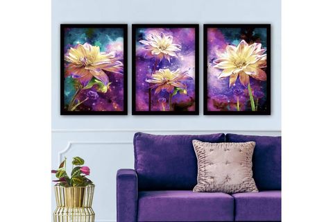 TABLO CENTER ÜÇLÜ TABLO SETİ, SİYAH ÇERÇEVE, 35X45, 3SC88
